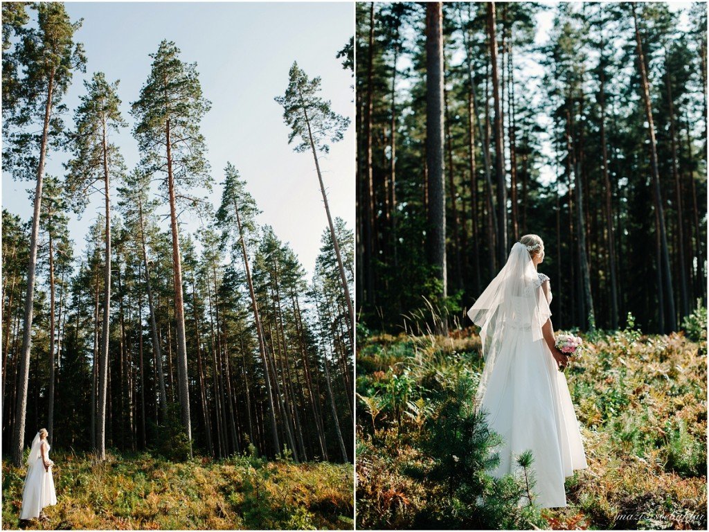 Vestuvinė fotosesija miške